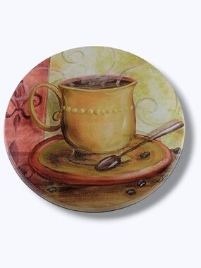 Stove Range Covers Coffee Themed By Range Kleen Set of 4 Multicolor White Gold